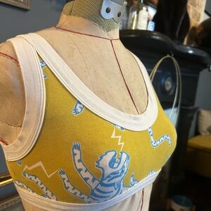 Thunderpants Yellow and White Tiger Comfort Bra - USA MADE